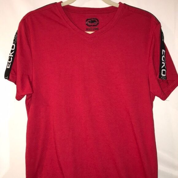 Ecko Red Men's Logo V-Neck Cotton Blend Short Sleeve T-Shirt Size Medium - Picture 1 of 6